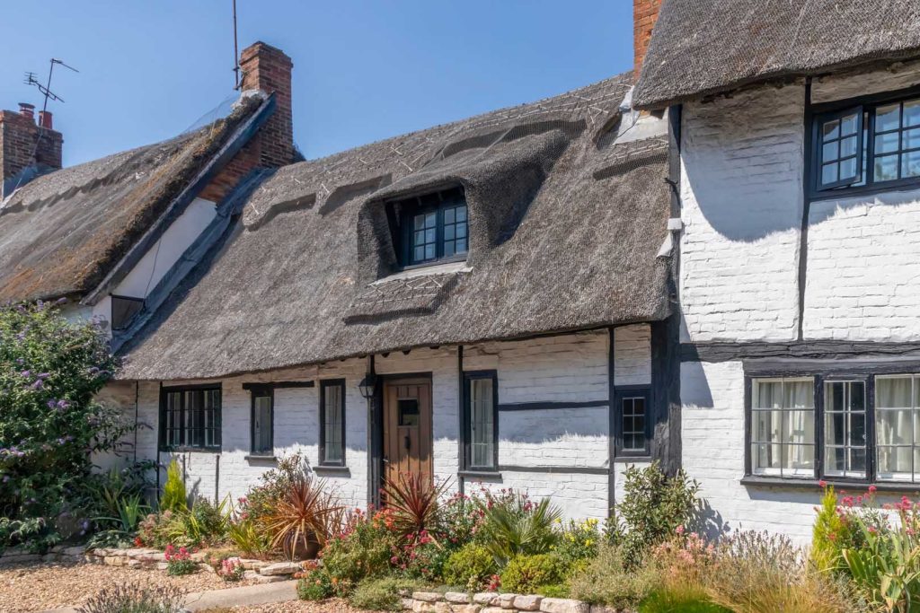 Traditional English thatched cottages