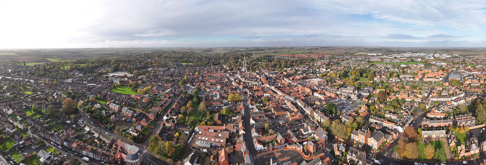 Panoramic photo of Louth, Lincolnshire. Copyright Graphicgene.